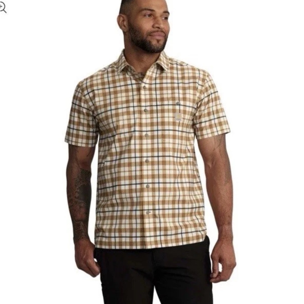Carhartt Force Sun Defender relaxed fit lightweight short-sleeve plaid shirt 4XL
